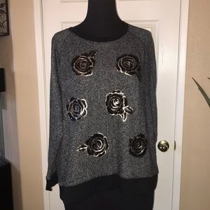 Apt. 9 Sweater sequin rose Sz 2x
